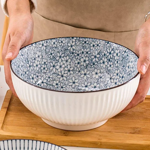 Miniatura 5 de Houlu Tazones Pho de 60 onzas, tazón grande de sopa, juego de cuencos de ramen japonés, cuencos de porcelana grandes de 8 pulgadas, juego de 3