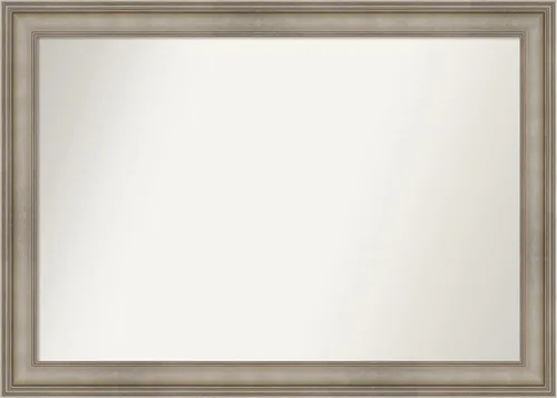 Miniatura 109 de Amanti Art Espejo de baño plateado para sobre el fregadero, 26 x 26 pulgadas, espejo cuadrado de plata antigua, marco de madera tradicional mediano