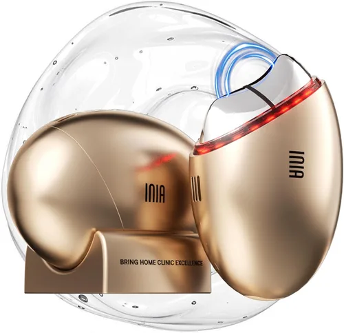 INIA Terapia de luz roja 7 en 1 para cara y cuello Gua Sha Masajeador Facial Dispositivo con Modo Térmico y Cryo para Hinchazón y Reafirmación