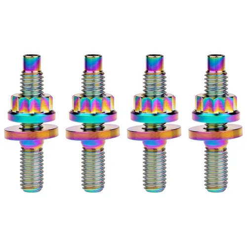 Miniatura 24 de Tornillo de titanio M8 M10x45 54 55 2.559 in paso 1.25 Kit de pernos de escape automotriz Kit tornillos, tuercas y arandelas Kit de 4 piezas