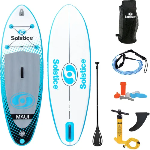 Miniatura 8 de Solstice Watersports Islander - Kit de tabla de remo inflable (11 pies 2 pulgadas x 31 pulgadas x 6 pulgadas), verde azulado, kit isleño