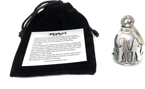 Miniatura 4 de Bravo Bells Trucker Ladies Bell - Accesorio de campana de motociclista o llavero para buena suerte en la carretera, plateado