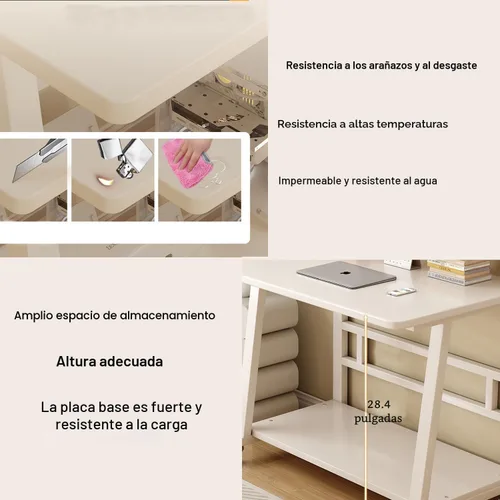 Miniatura 5 de Escritorio rodante para computadora, escritorios pequeños de 31.5 pulgadas para espacios pequeños, escritorio portátil para computadora pequeña
