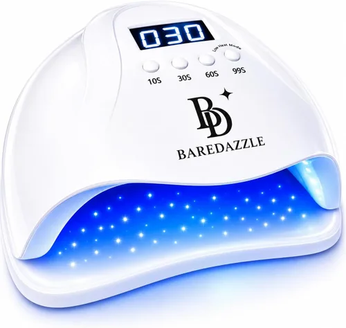 Lámpara de uñas LED UV de 120 W para uñas de gel - Secador de uñas profesional con 4 temporizadores, pantalla LCD, sensor automático y modo de bajo