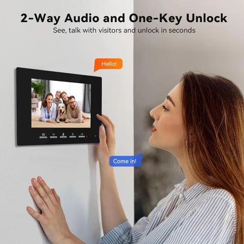 Miniatura 4 de Timbre de video con cable con kit de cámara y monitor, timbre de intercomunicación con cámara, sistema de intercomunicación de video de doble vía