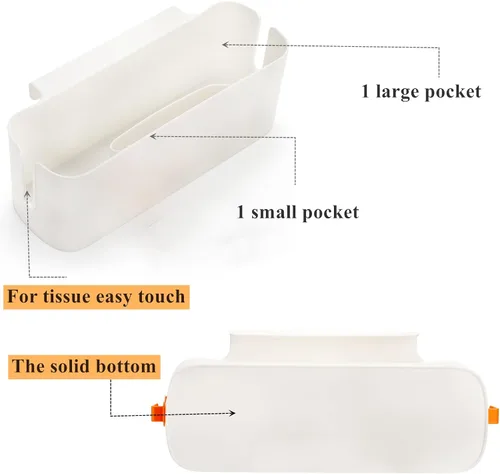Miniatura 3 de Yopay Paquete de 2 organizadores de mesita de noche, estante de plástico para litera, soporte para mesita de noche, soporte de bolsillo