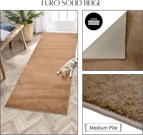 Miniatura 2 de RugStylesOnline Alfombra lavable de tamaño personalizado, color beige, (2 pies de largo x 26 pulgadas de ancho), corte personalizado
