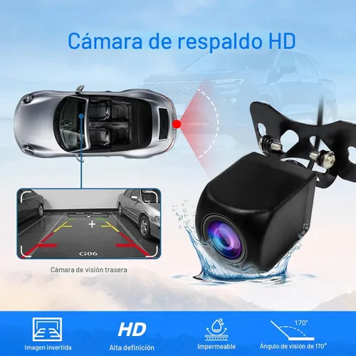 Miniatura 5 de Estéreo de coche Haudio, doble din, con pantalla táctil HD de 7 pulgadas CarPlay y Android Auto Cámara de respaldo Navegación GPS por