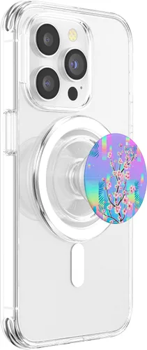Miniatura 3 de Sakura Synthwave Colorful Vaporwave 90s Art Cherry Blossom PopSockets MagSafe PopGrip para iPhone