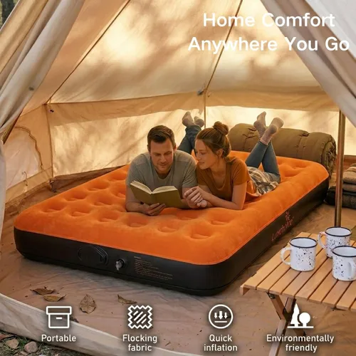Miniatura 7 de Luxchoice Colchón de aire tamaño individual con bomba recargable incorporada de 9 pulgadas, colchón inflable de campamento, portátil, cama de aire