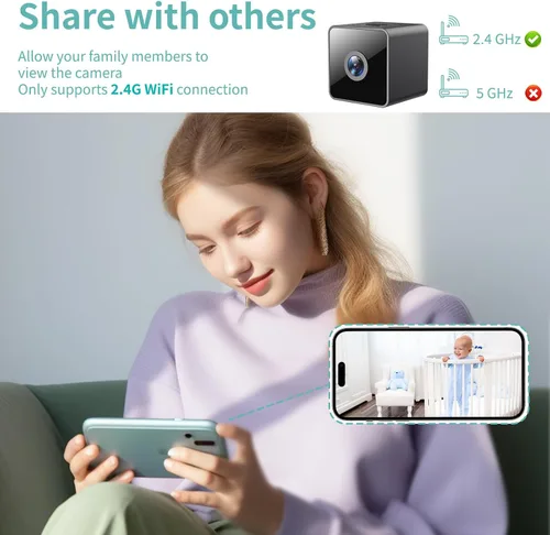 Miniatura 5 de Minicámara inalámbrica 2026 Actualización 1080P Cámara pequeña de seguridad para el hogar WiFi Micro Nanny Cam con detección de movimiento
