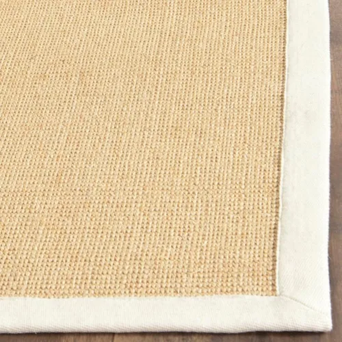 Miniatura 4 de Alfombra de sisal Safavieh, de color maíz y negro, tejida a mano, de la colección de fibras naturales; 5 x 8 pulgadas, NF441A, Tela, Gris / Gris