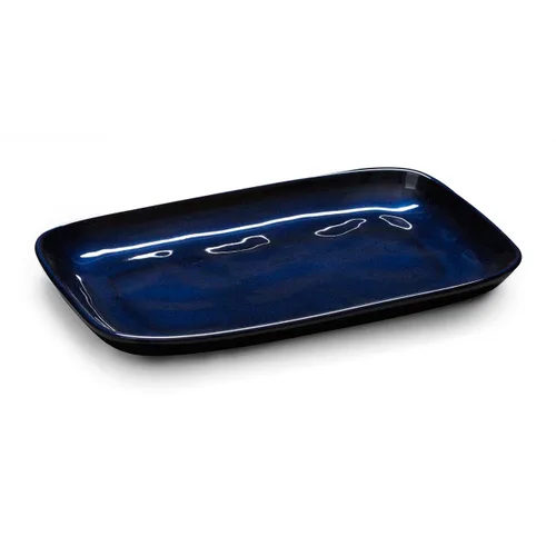 Miniatura 7 de G.E.T. CS-117-CSB - Plato rectangular de melamina, 12 x 7.5 pulgadas, color azul (juego de 12)