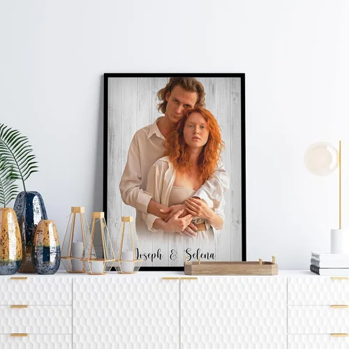 Miniatura 7 de Awesometik Regalo de novio sobre fondo de madera rústica, lienzo personalizado para ella, regalo para él, perros, gatos, decoración del hogar, listo