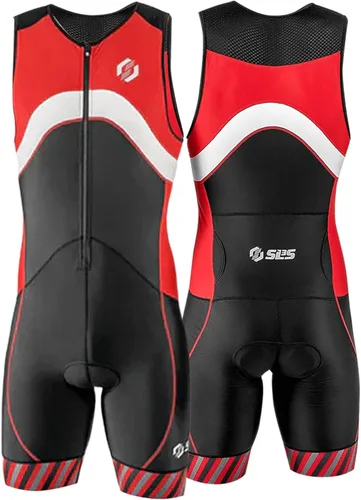 Miniatura 12 de SLS3 Trajes de triatlón para hombre, traje de triatlón duradero sin mangas para hombre, traje de triatlón ligero con 2 bolsillos para almacenamiento