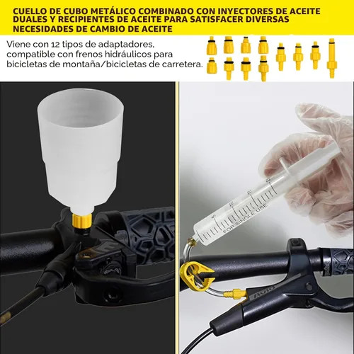 Miniatura 6 de Kit de purga de frenos para Shimano, TEKTRO, TRP Frenos de disco hidráulicos, kit de purga de líquido de frenos con aceite mineral de 6.1 fl oz