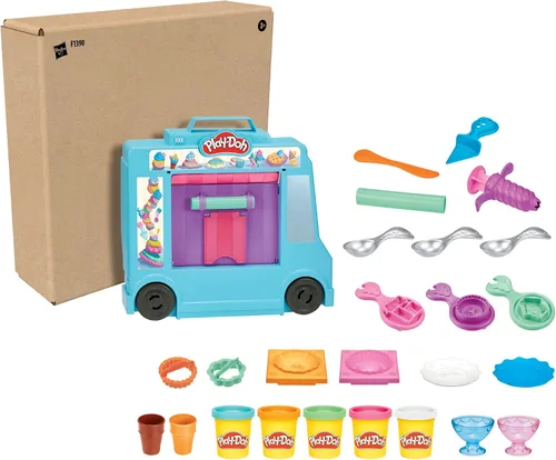 Miniatura 2 de Play-Doh Kitchen Creations Juguete Camión de Helados Playset para Niños, 20 Accesorios de Cocina de Juguete, 5 Colores, Juguetes Preescolares