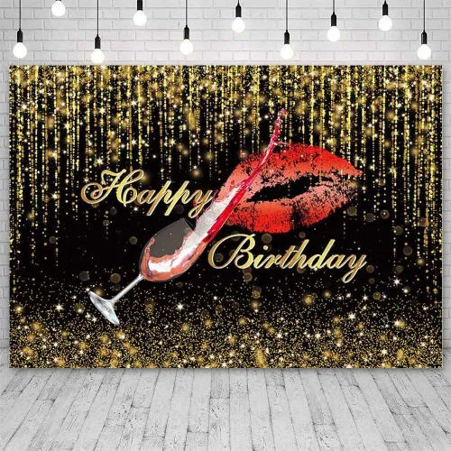 Miniatura 7 de SENDY Telón de fondo de feliz cumpleaños de oro rosa de 7 x 5 pies con purpurina de oro rosa para decoración de fiesta de cumpleaños de mujer