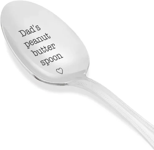 Miniatura 2 de Dad's - Cuchara de mantequilla de maní, agitador de mantequilla de maní natural, cuchara grabada para papá, tamaño 7 pulgadas