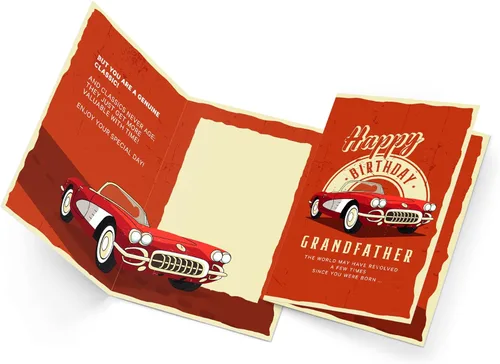 Miniatura 3 de Prime Greetings Tarjeta de cumpleaños para abuelo (abuelo), hecha en Estados Unidos, ecológica, tarjeta gruesa con sobre de alta calidad de 5 x 7.75