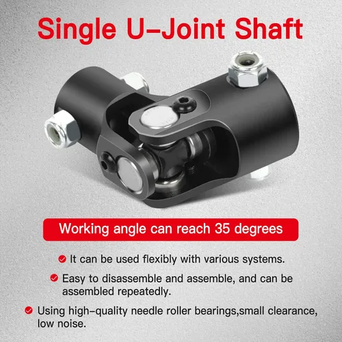 Miniatura 2 de CCIYU Juntas de dirección negras 1" DD a 3/4" DD U-Joint Eje 3.780 in