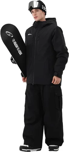 Miniatura 3 de Chaqueta de esquí para hombre, snowboard, 3L, acolchada, impermeable, resistente al viento, aislante, con capucha, para la nieve, invierno