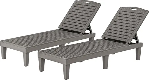 Miniatura 25 de YITAHOME - Tumbonas para exteriores con cojín y respaldo ajustable, tumbonas resistentes para patio junto a la piscina, fácil montaje, impermeables