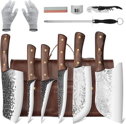 Miniatura 12 de Cuchillo de chef de cocina Huusk mejorado Cuchillo vikingo con vaina, cuchillos japoneses forjados japoneses cuchillo deshuesador