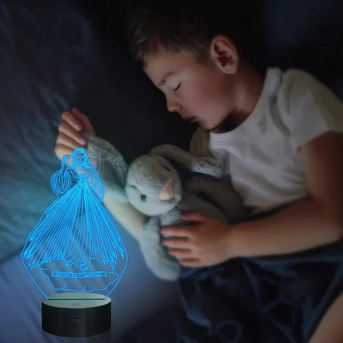 Miniatura 4 de Attivolife Luz Nocturna de Ilusión 3D de Jesús, Lámpara LED Óptica del Sagrado Corazón de Jesús con 16 Cambios de Color, Control Remoto + Jesús2
