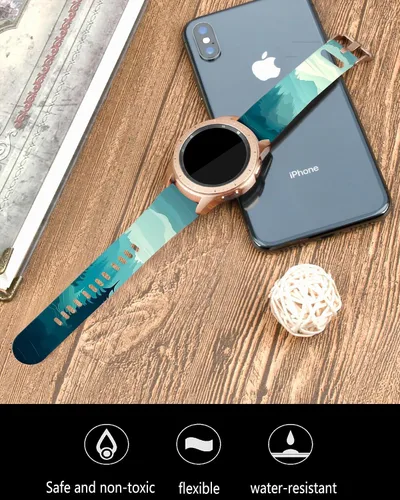 Miniatura 2 de Correas deportivas de silicona de 0.787 in compatibles con Galaxy Watch 6/Watch 5/Galaxy Watch 4 1.575 in 1.732 in/Classic 1.654 in 1.811 in/Watch 3