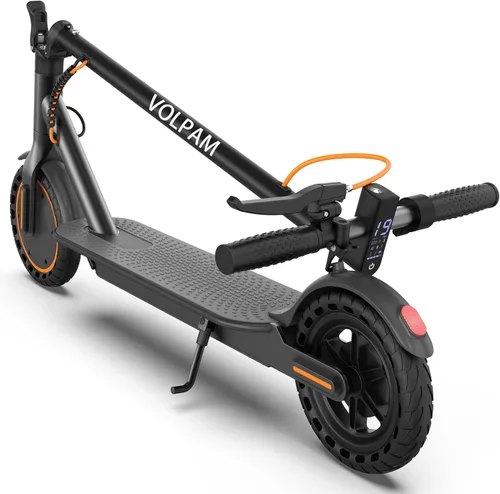 Miniatura 9 de VOLPAM Scooter eléctrico con neumático sólido de 8.5"/10", motor potente de 350 W/500 W y velocidad máxima de 19/22 MPH, alcance de 16 a 28 millas