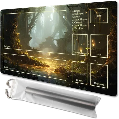Miniatura 23 de MTG - Tapete de juego de tamaño 24 x 14 pulgadas, impresión antideslizante, ideal para entusiastas de los juegos de cartas, tapete de juego TCG