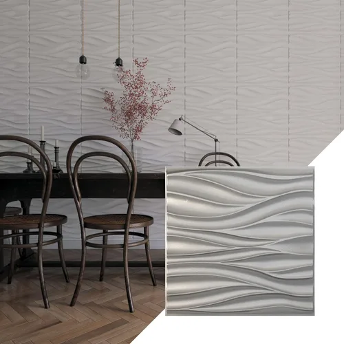 Miniatura 11 de Ekena Millwork 19 5/8 pulgadas de ancho x 19 5/8 pulgadas de alto, ondulado EnduraWall decorativo 3D, cobre envejecido (cubre 2.67 pies cuadrados).