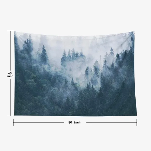 Miniatura 3 de EMMTEEY - Tapices decorativos para sala o dormitorio para el interior de la casa, impresos en 60” x 50” para paisaje con bosque de abeto