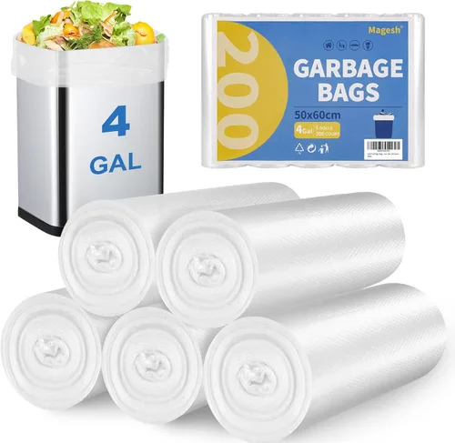 Magesh - Bolsas de basura pequeñas, bolsas de basura pequeñas de 4 galones, bolsas de basura pequeñas, forros de basura fuertes para baño,