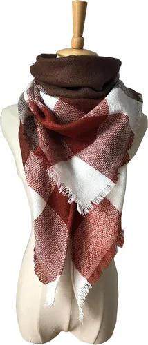 Miniatura 84 de Wander Agio - Bufanda envolvente con diseño a cuadros o triangular para mujer, cálida y larga, de punto, sensación de cachemira, chal