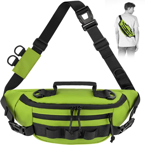 Miniatura 14 de THKFISH Riñonera de pesca, bolsa de aparejos de pesca, riñonera impermeable para mujeres y hombres, bolsa portátil Negro-Regular