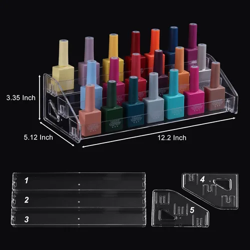 Miniatura 2 de SUTOKAKA Organizador de exhibición de esmalte de uñas, soporte para lentes de acrílico transparente, estante de almacenamiento de aceite esencial