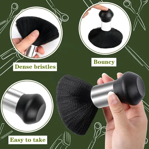 Miniatura 5 de FEBSNOW Capa de Barbero Impermeable Profesional para Corte de Cabello Cepillo Quitapelusas de Cuello para Corte de Pelo Verde Militar Salón Barba