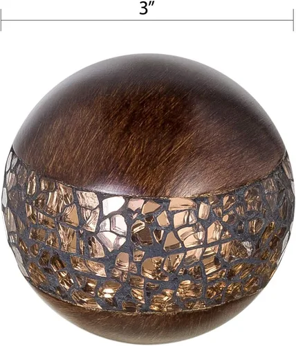 Miniatura 2 de Creative Scents Schonwerk - Orbes decorativos de nogal marrón para cuencos y rellenos de jarrones (juego de 3) bolas de resina para sala, comedor