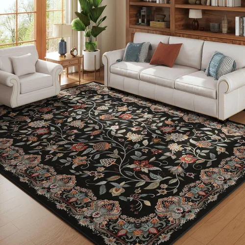 Miniatura 71 de Rugcomf Alfombra de pasillo de 2 x 6 pies, lavable, bohemio, suave, antideslizante, no desprende pelusa, lana sintética, estilo vintage para cocina