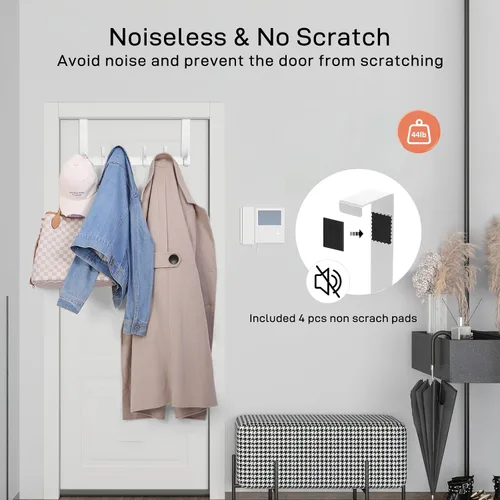 Miniatura 3 de Optish Ganchos para colgar sobre la puerta, perchero para baño con 12 ganchos para colgar ropa, abrigos, toallas, se adapta a puertas de 1 3/4