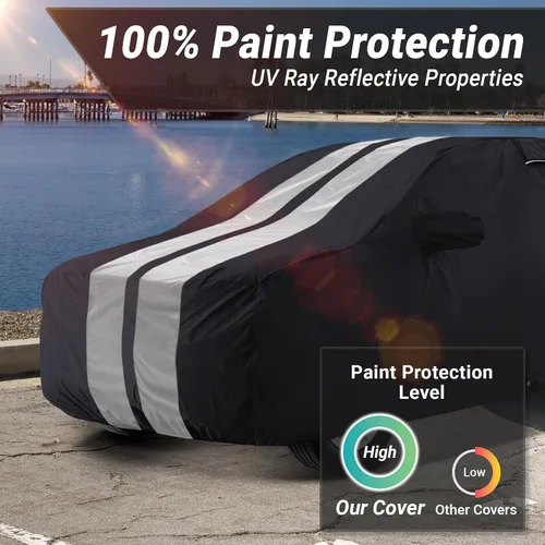 Miniatura 6 de iCarCover Premium Plus Cubierta impermeable para SUV para todo tipo de clima, cubiertas de coche con protección UV para Blazer K5, LR3, LR4, Tahoe