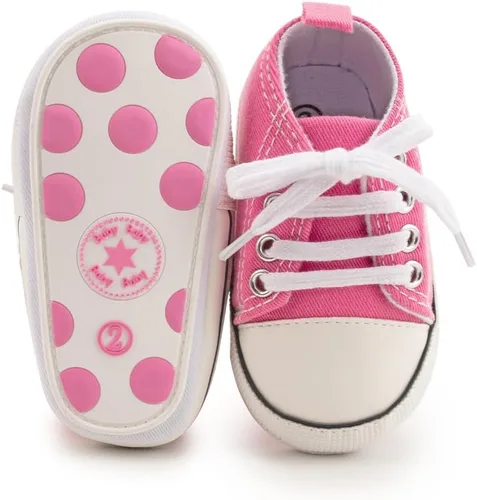 Miniatura 119 de KIDSUN zapatos deportivos altos hasta el tobillo para bebés, niños y niñas con suela antideslizante, suaves, para recién nacidos, zapatos
