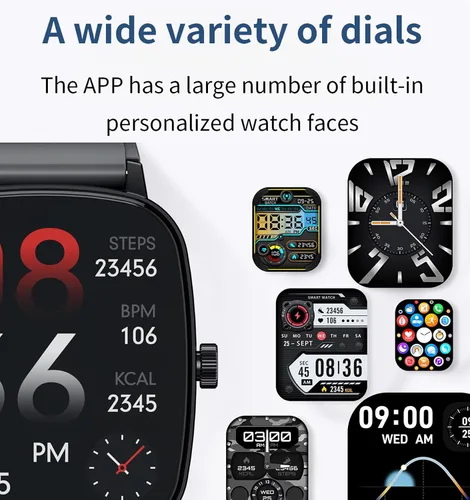 Miniatura 6 de Reloj inteligente para hombre, relojes inteligentes con monitor de frecuencia cardíaca, seguimiento del sueño, Bluetooth, notificaciones