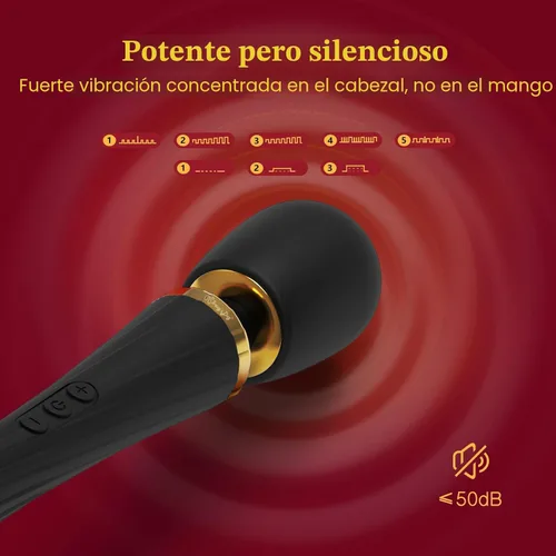 Miniatura 4 de Kit de Vibrador de Varita Tracy's Dog, Masajador Inalámbrico con 3 Accesorios de Silicona para Estimulación del Clítoris, Punto G y Anal, Juego