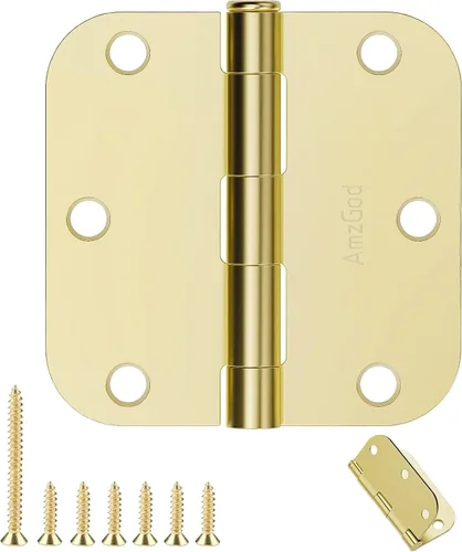 Miniatura 12 de Bisagras de Puerta Níquel Cepillado - 1 Paquete Bisagras de Puerta Níquel 3.5 Pulgadas Interior Redondeadas Níquel Satinado Bisagras de Puerta