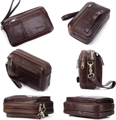 Miniatura 3 de KPYWZER Bolso de mano de cuero para hombre