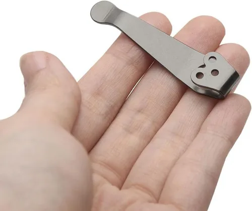 Miniatura 7 de HONUTIGE Clip de bolsillo para Spyderco C81 C10 C11, 3 agujeros, aleación de titanio, clip de bolsillo profundo para cuchillo Spyderco, accesorios