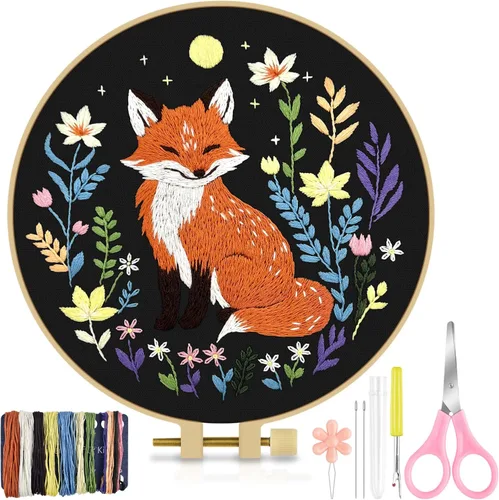 Miniatura 15 de TINDTOP Kit de Bordado para Principiantes Adultos, Kit de Bordado de Pájaros para Principiantes, Incluye Tela de Bordado Aros Hilos para Amantes